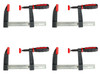 VMTW F style easy open and close steel bar clamp with cast Iron jaws  3-1/4 throat 6-3/8 open   4 pack