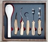 STRYI 5 piece Woodcarving tool set. Create bowl spoon kuksa with the included spoon blank for carving in an attractive wood and foam lined gift box