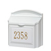 Whitehall White Wall Mounted Locking Security Mailbox with Custom Address Plaque