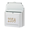 Whitehall White Wall Mounted Locking Security Mailbox with Custom Address Plaque