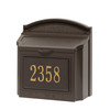 Whitehall French Bronze Wall Mounted Locking Security Mailbox with Custom Plaque