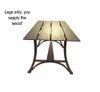 Natural Edge Table Leg Set Powder Coat Wrinkle Black Finish Hand crafted in USA