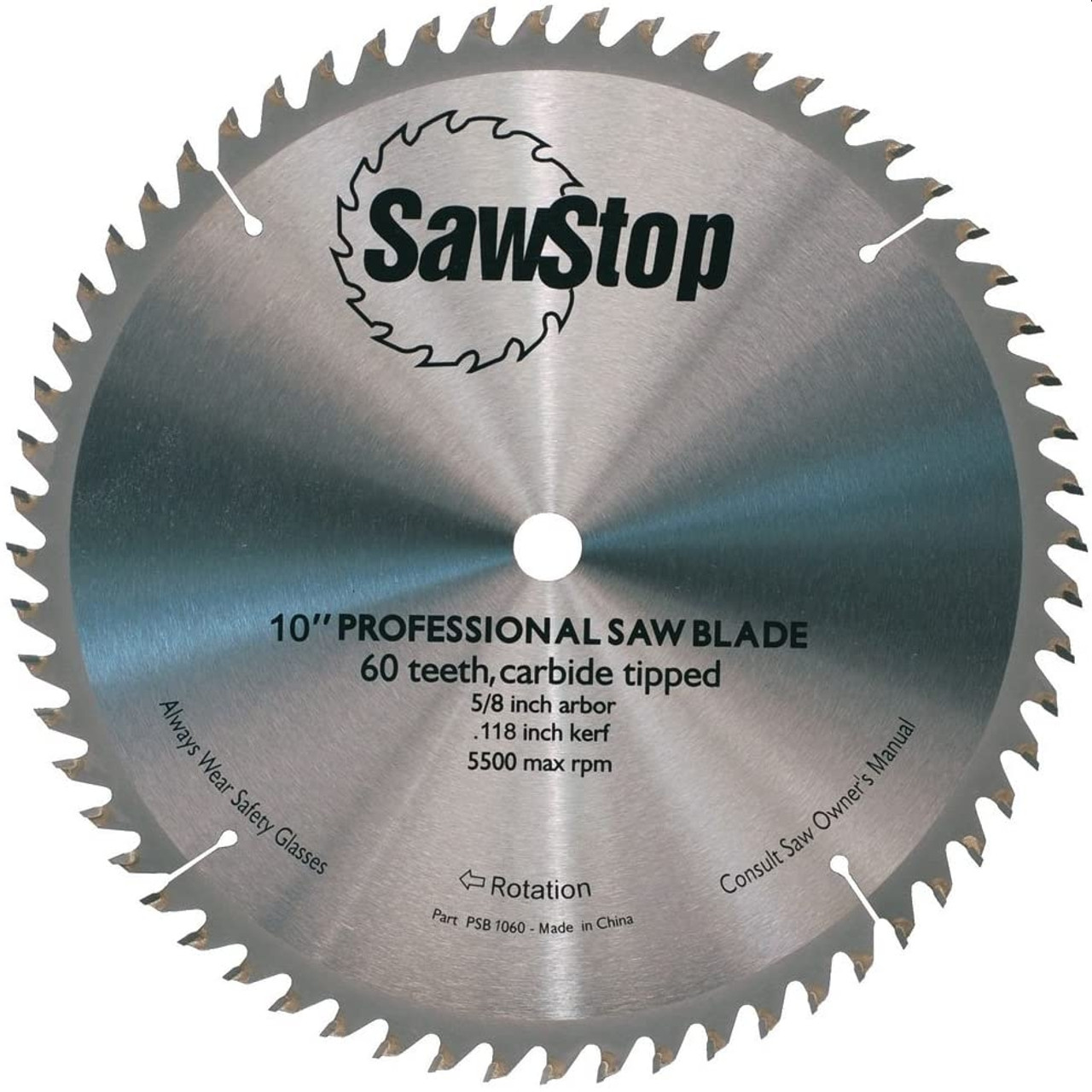 SawStop CB104184 10 inch 60 tooth combination Rip Crosscut table saw
