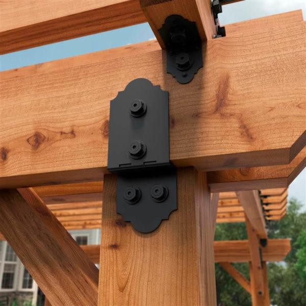 OZCO Ornamental Wood Ties 8" Post To Beam Bolt Inline in Laredo Sunset