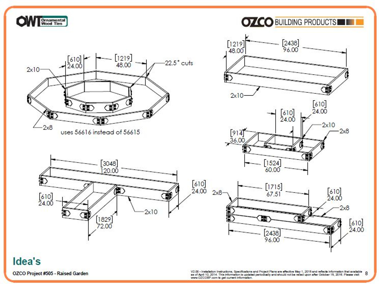 OZCO Raised Bed Garden Hardware kit  Great for growing flowers herbs  vegetables