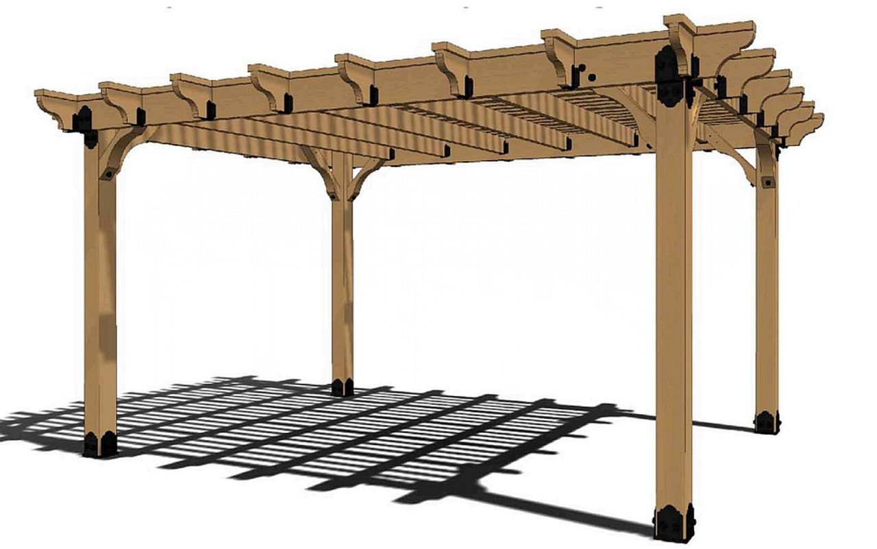 OZCO Building Products Project #325 Kit -- 12x16 Vineyard Pergola in Laredo Sunset