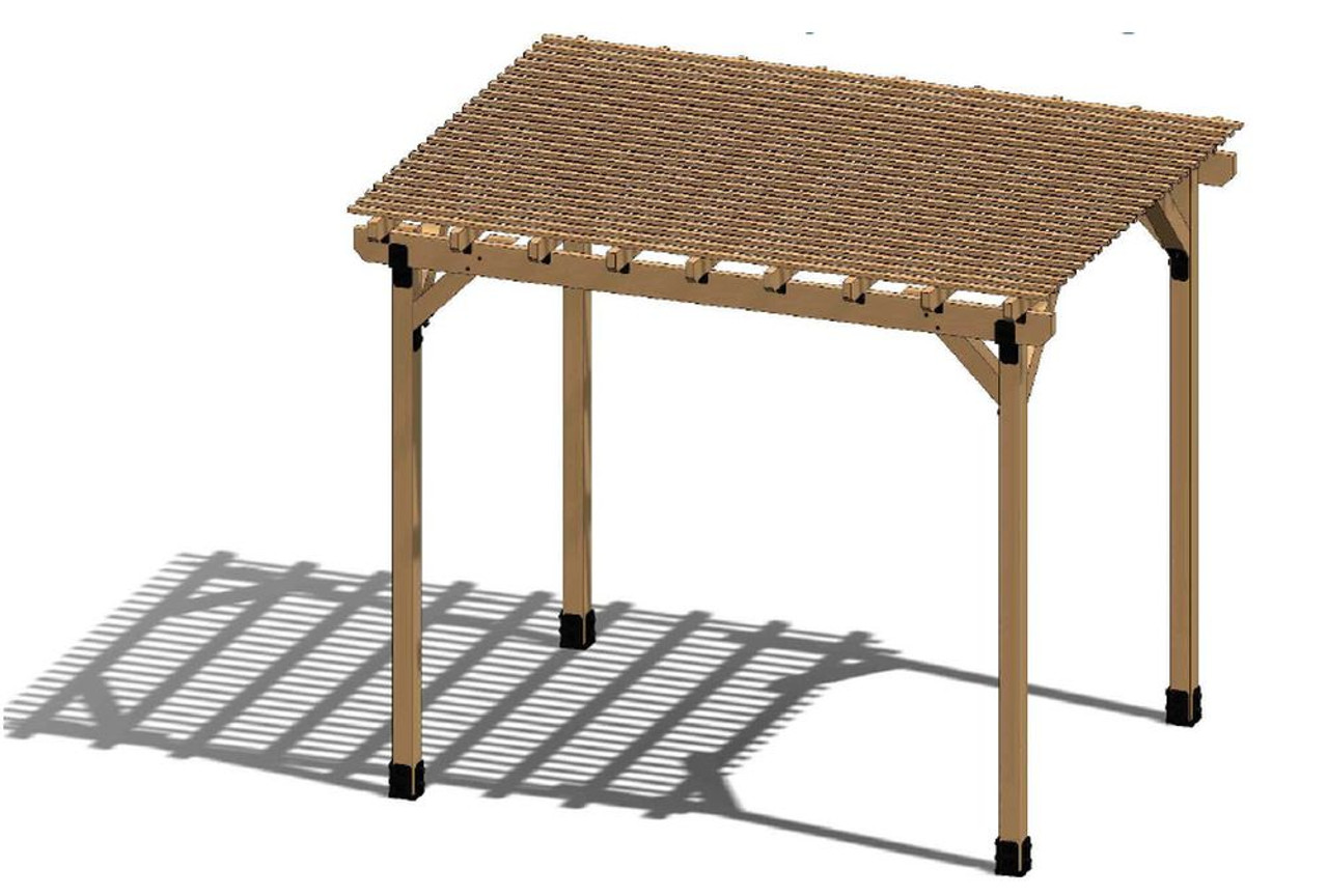 OZCO Building Products Project #287 Kit -- 8x10 Pergola in Ironwood