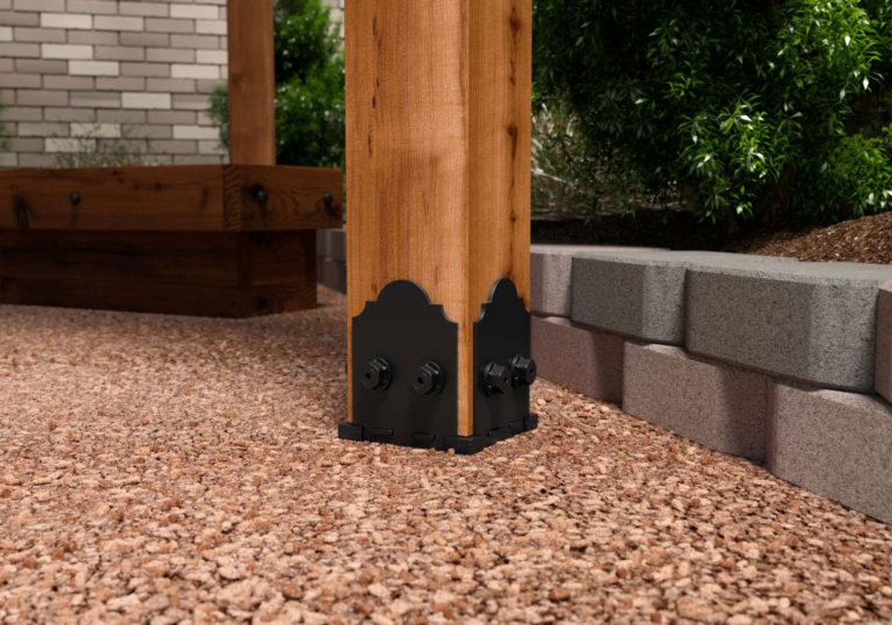 OZCO 6''x6'' Laredo Sunset Post Base Kit Hardware / Ornamental Wood Ties
