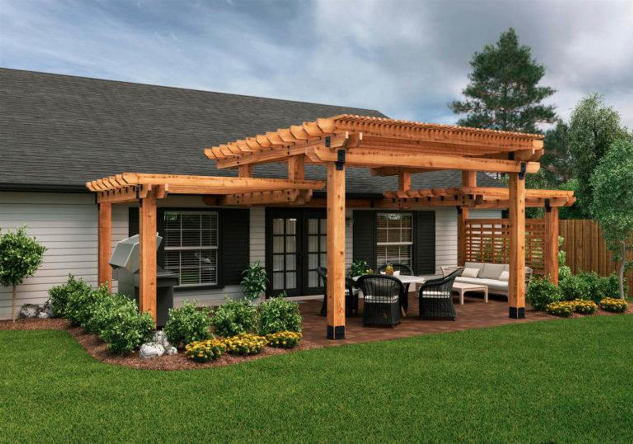 OZCO 6''x6'' Laredo Sunset Post Base Kit Hardware / Ornamental Wood Ties