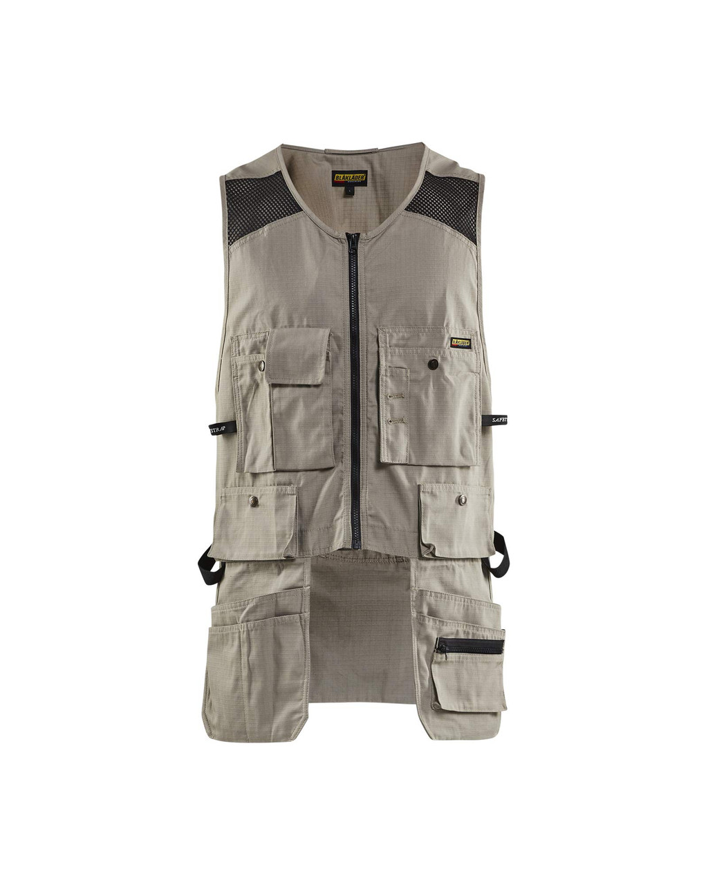 Blaklader Kangaroo Mesh Craftsmen Vest. Color: Stone. Size: Medium