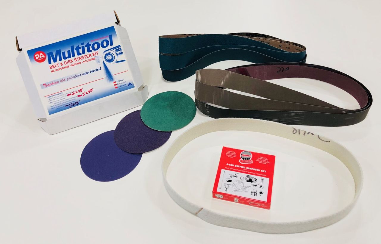 Multi Tool 2x48'' Belt Grinder Attachment, Mitre Table, Metal Belt & Disc Kit
