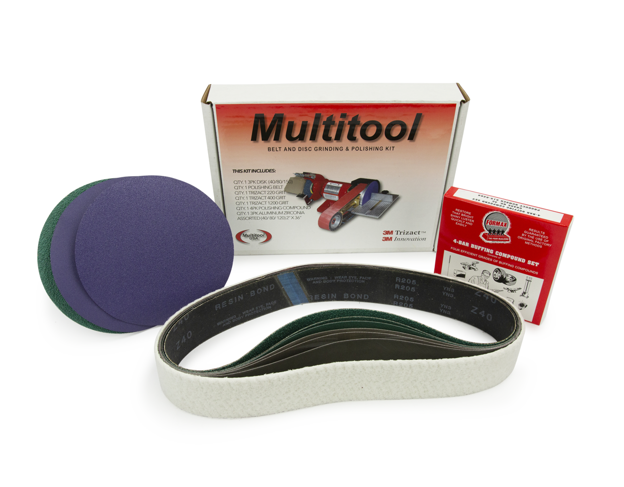 Multi Tool 2x48'' Belt Grinder Attachment, Mitre Table, Metal Belt & Disc Kit