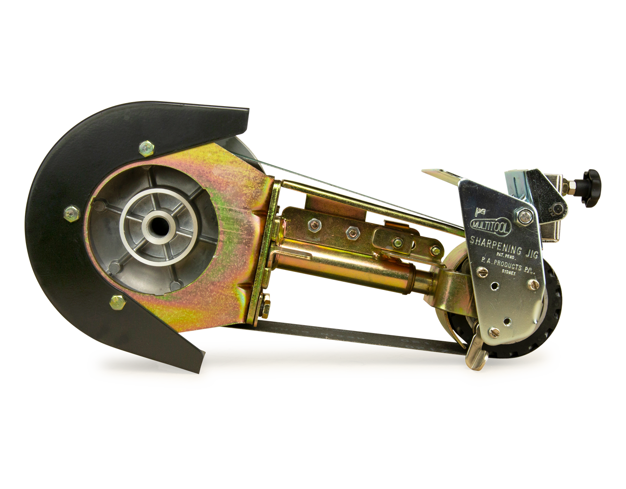 Multitool Grinders 2x36 Sharpening Jig on RIKON 8 inch Low Speed Bench Grinder