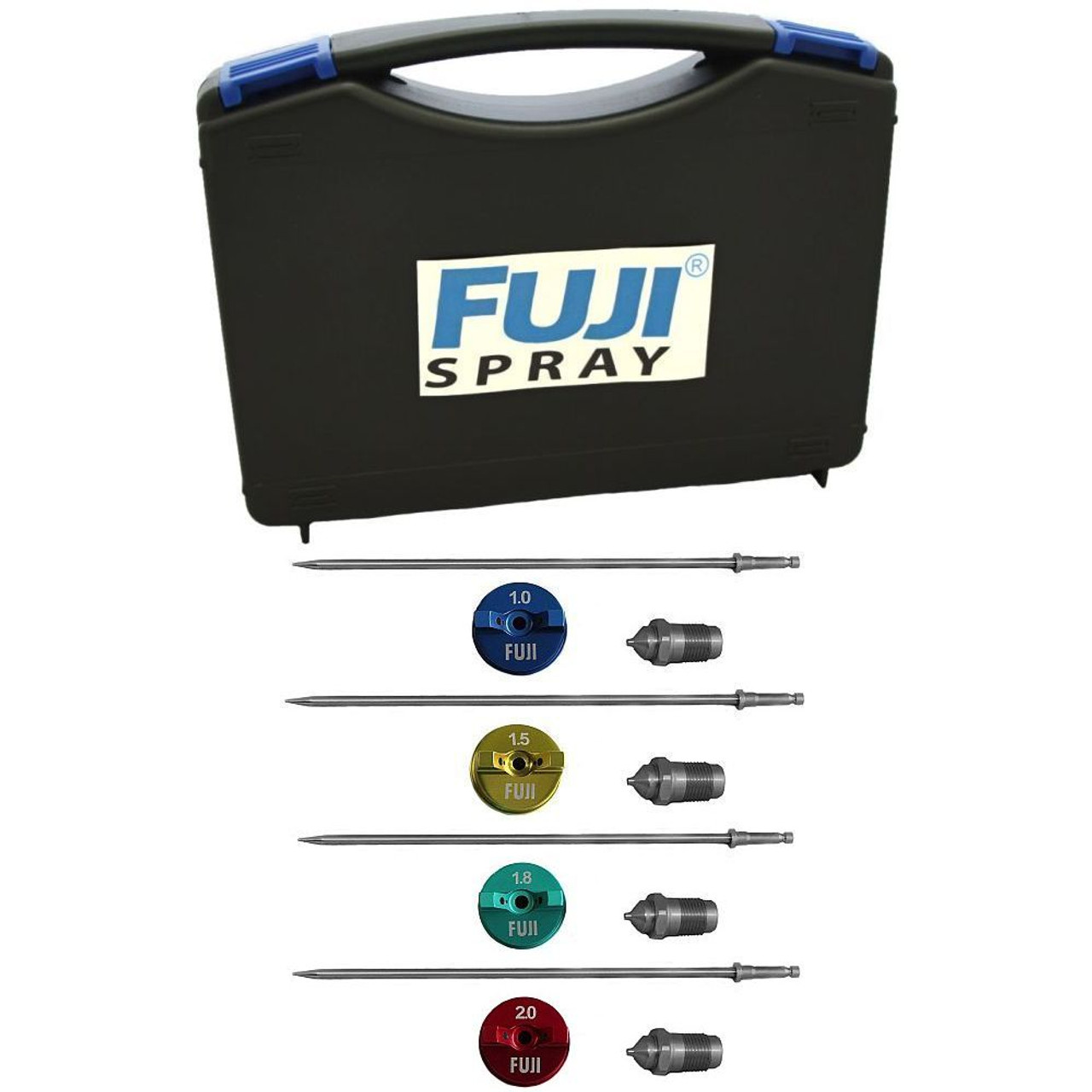 Fuji T-Aircap Set 1.0mm 1.5mm 1.8mm 2.0mm for T-Series Spray Gun in Storage case