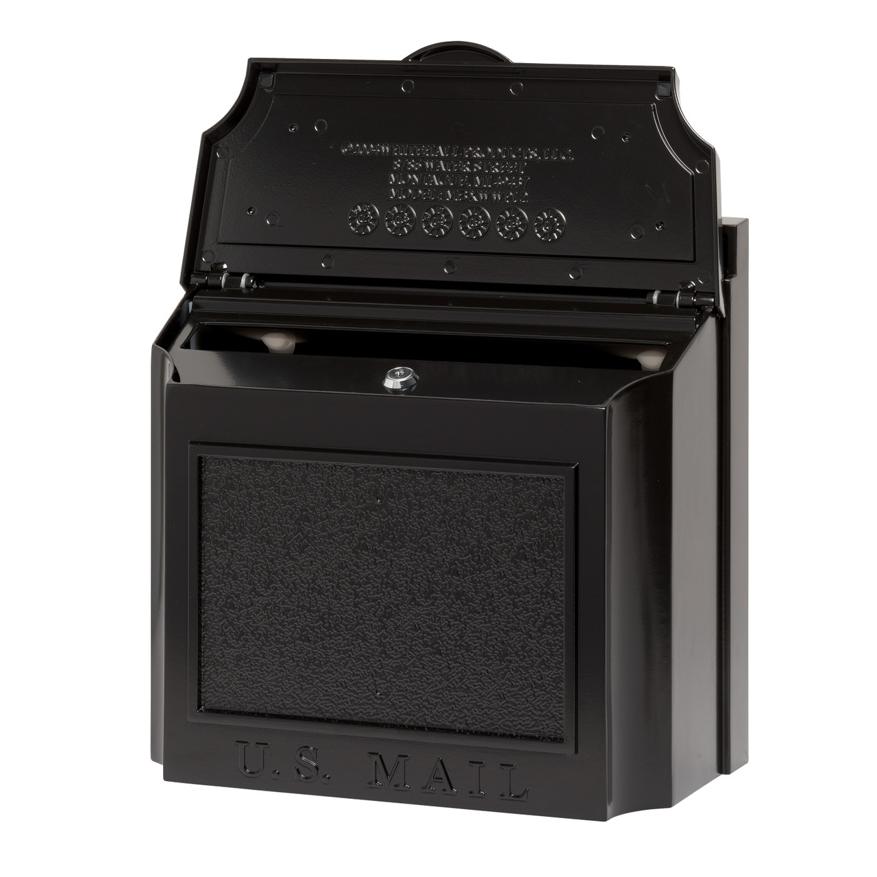 Whitehall Wall Mounted Locking Security Mailbox in Black