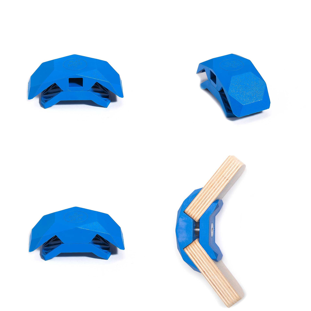 PlayWood Connector for Tool-Free Pop-Up Furniture (Blue, 105 Degree, 6 boxes)