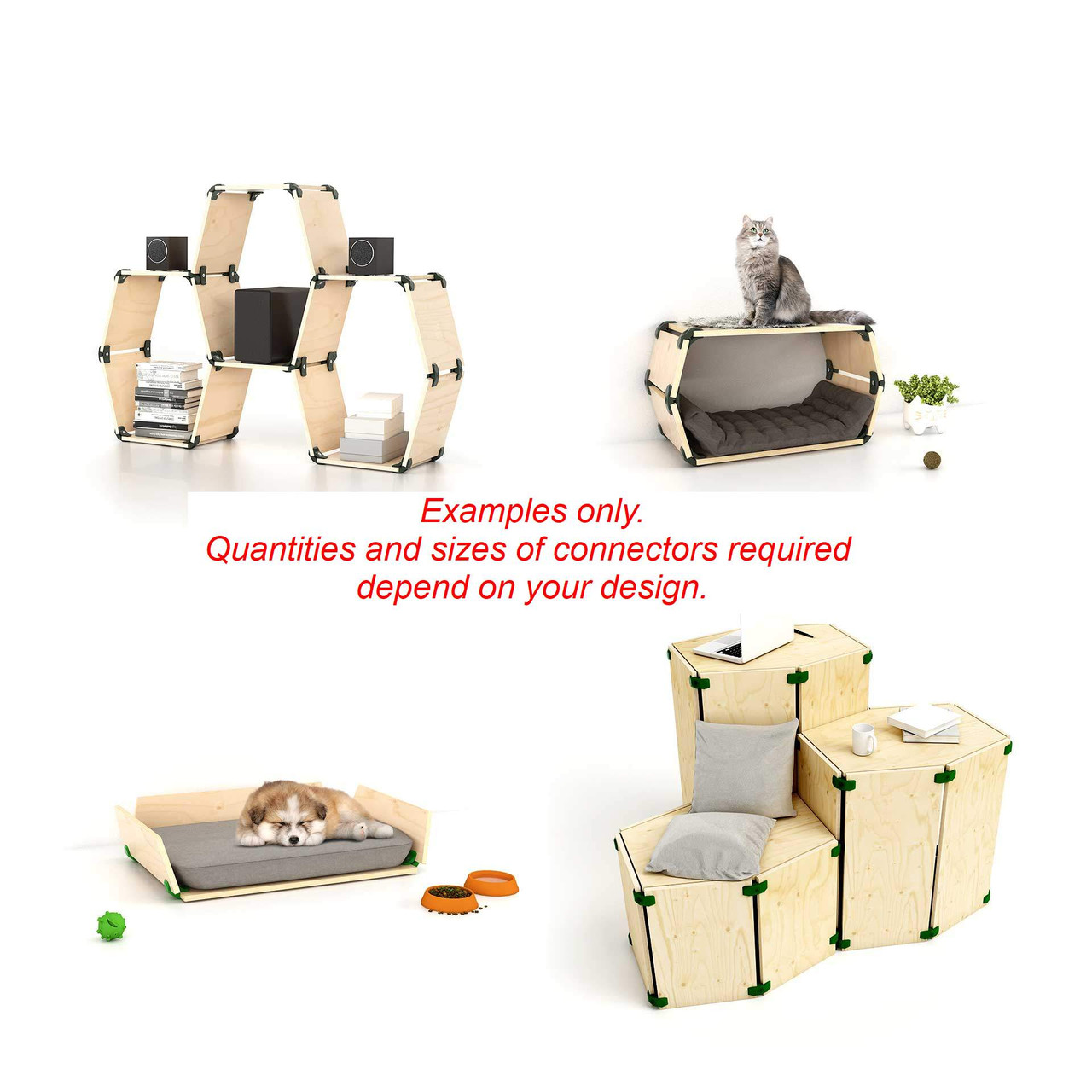 105-Degree Playwood Connector for Tool Free Furniture Assembly Light Green 105-Degree Playwood Connector for Tool Free Furniture Assembly Light Green