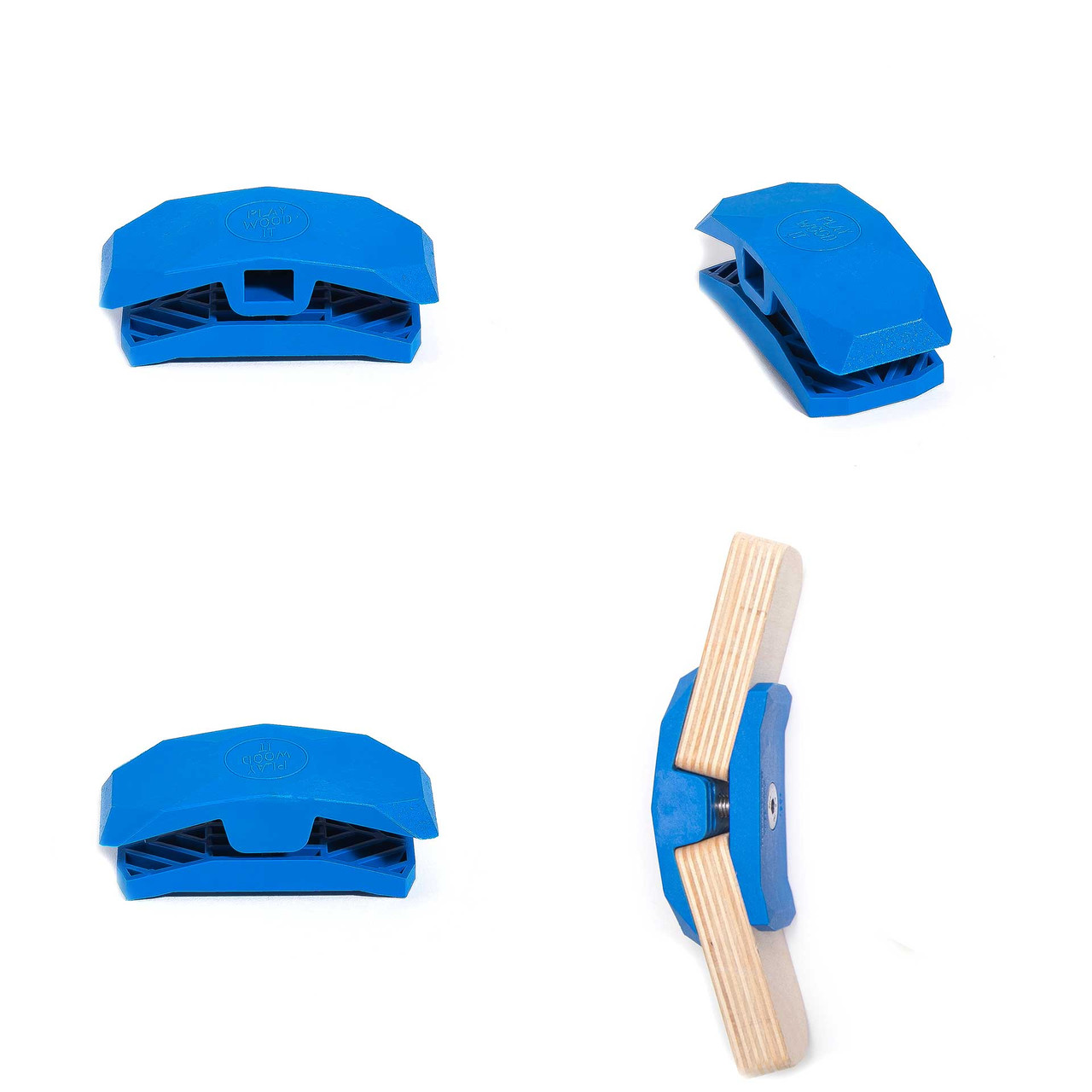 150-Degree Playwood Connector for Tool- Free Furniture Assembly - Blue