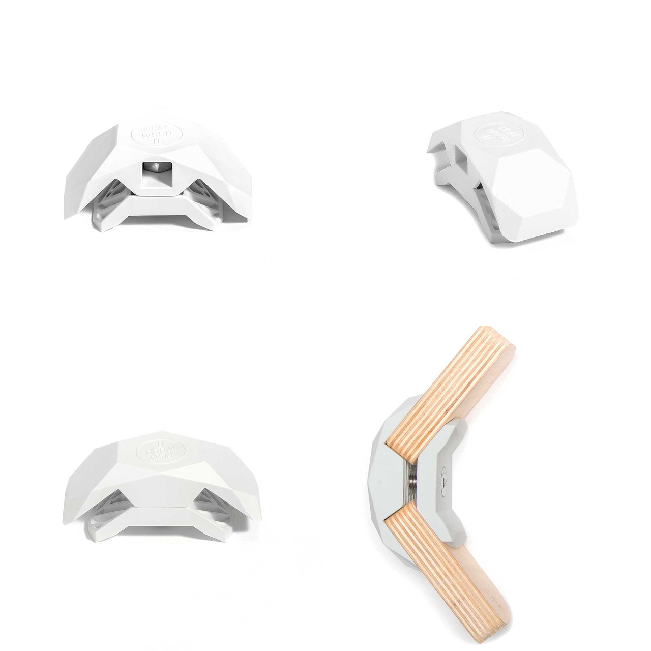 105-Degree Playwood Connector for Tool- Free Furniture Assembly - White