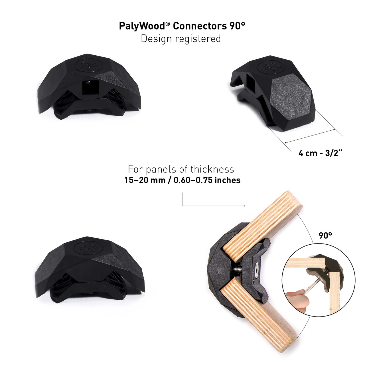 PlayWood Connector Tool-Free Modular Pop-Up 3-Cube Storage Kit w/Plywood (Red) (Red) (Red) (Red)