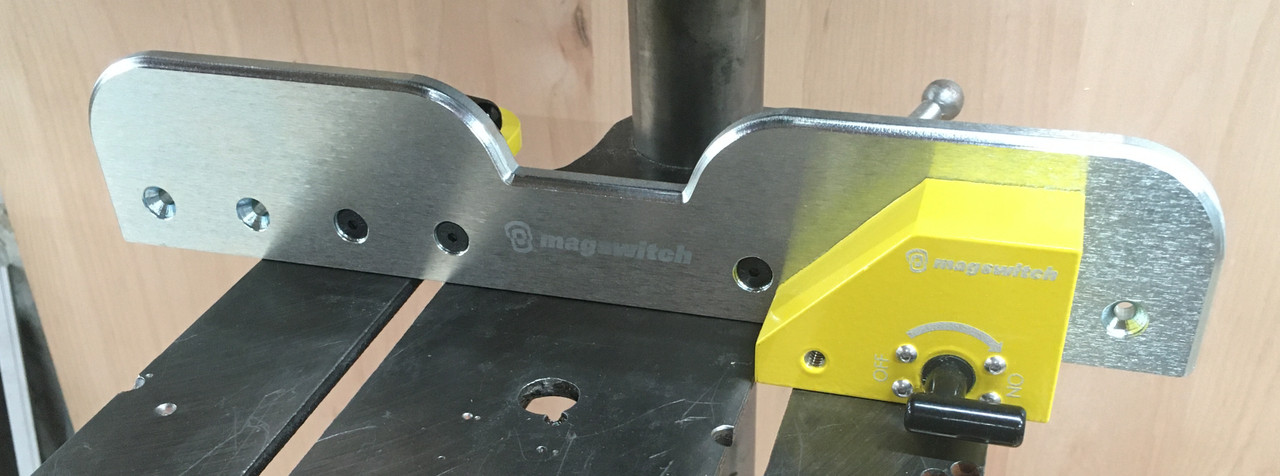 MAGSWITCH Drill press Fence 13 inches long by 2 1/2 Magnetic Mount and Stop