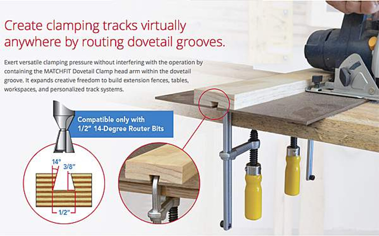 Micro Jig Dado Stop  Dovetail Clamp Set for Table Saw MATCHFIT VMTW, 