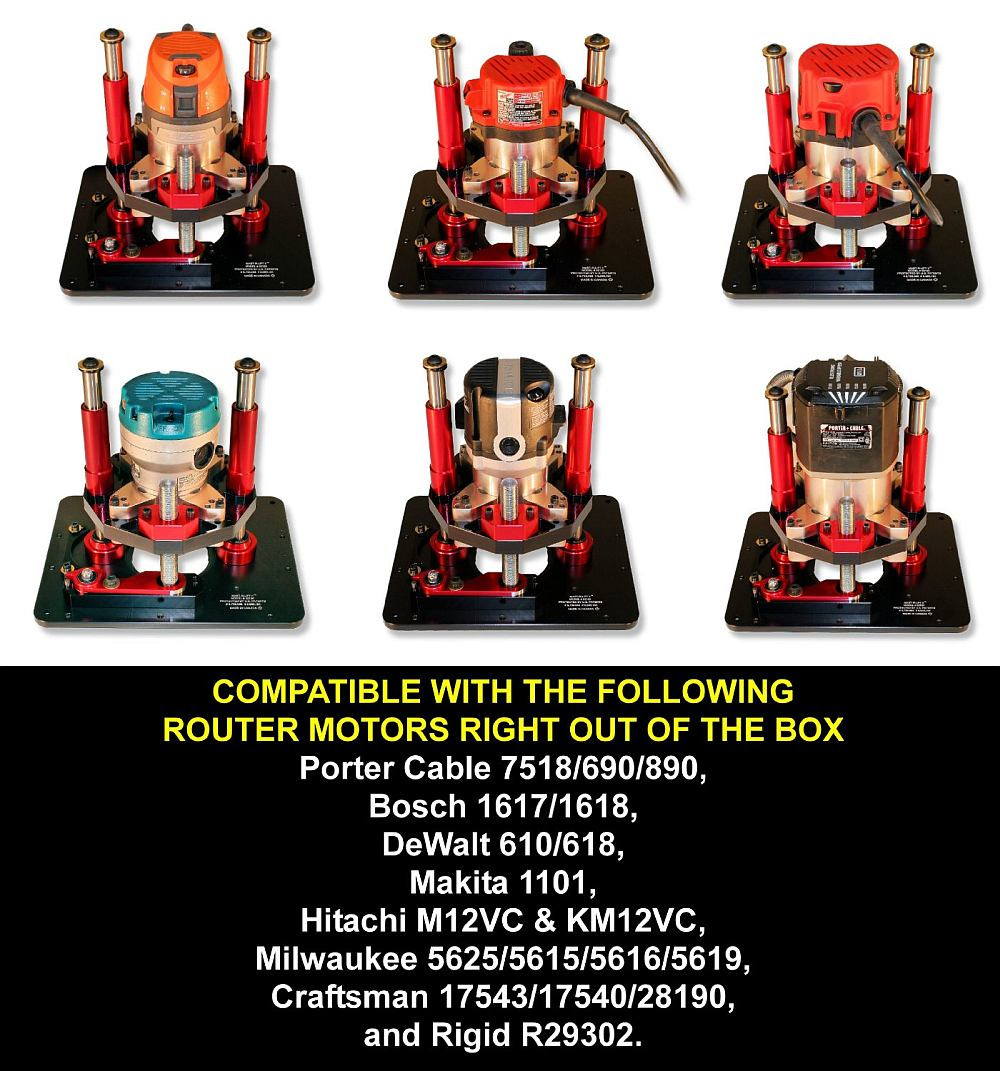 JessEm 02120 Mast-R-Lift II Router Lift -- Fits Over 18 Router Motors Out of the Box+ Whiteside 501 Roundover set