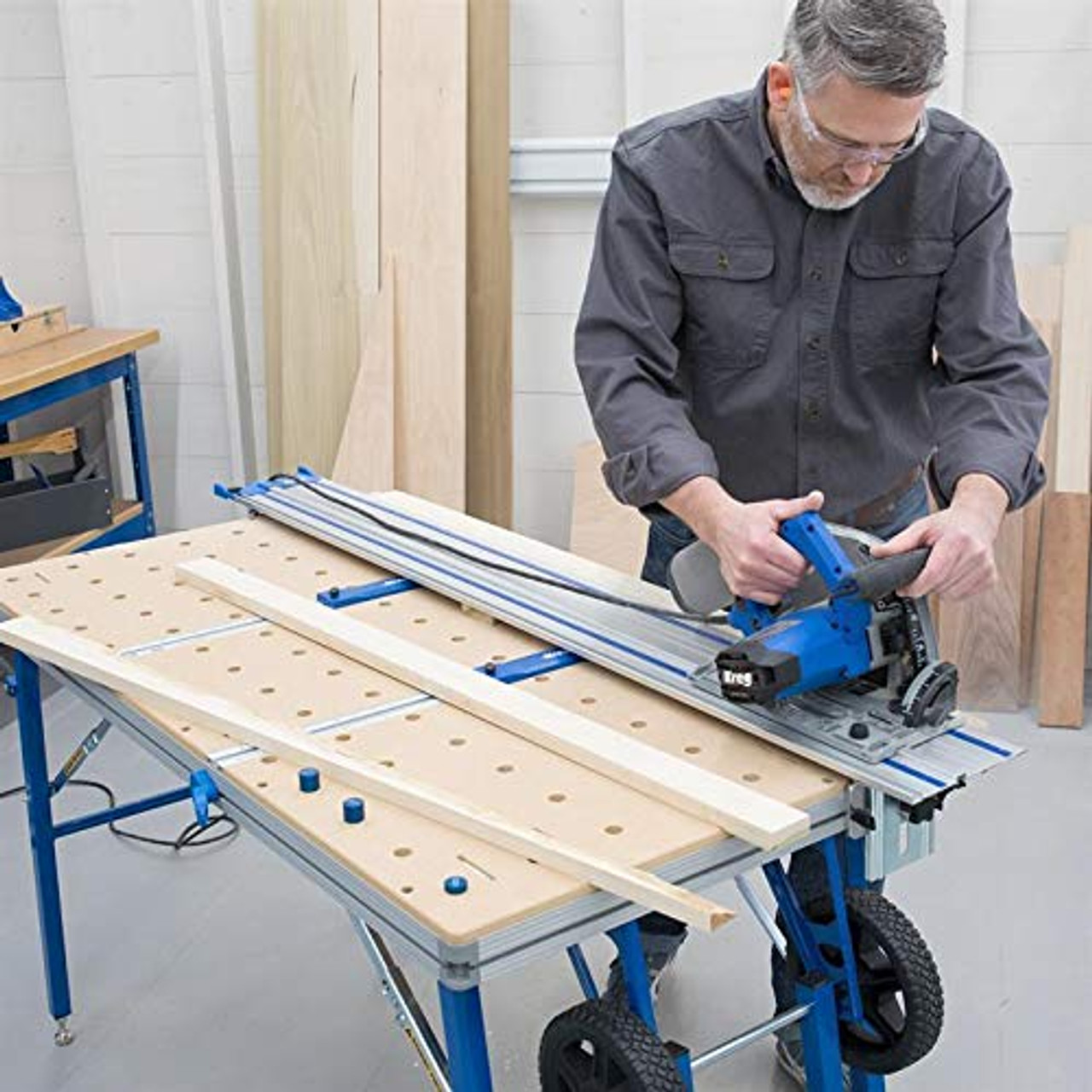Kreg ACS3000 Adaptive Cutting System Plunge Saw & 62" Guide Track +Project Table