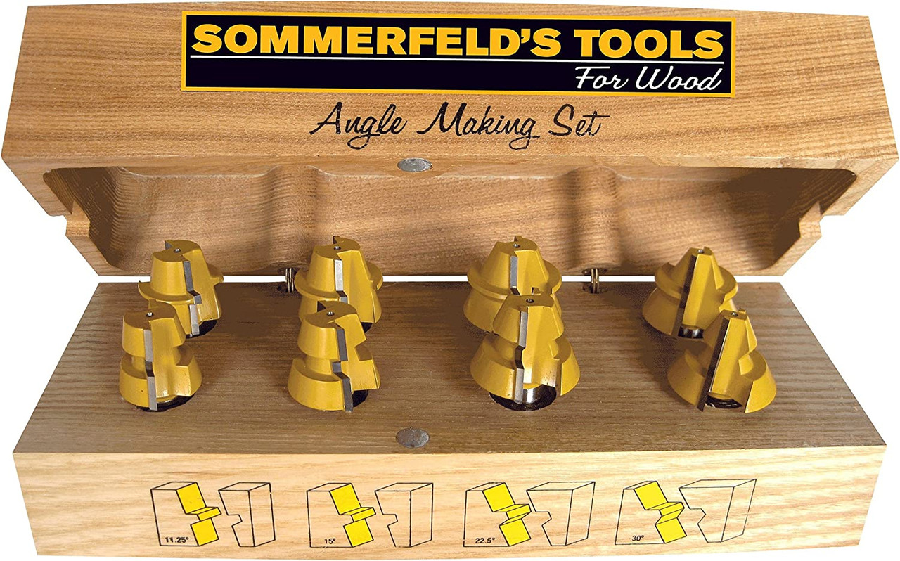 Sommerfelds 8 Piece Angle Making Router Bit Set, 1/2-Inch Shank