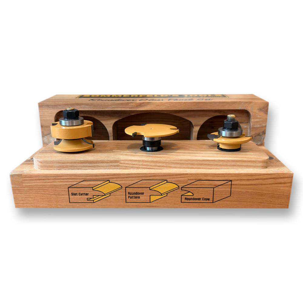 Sommerfeld 3pc. Glass Panel Roundover Door Router Bit Woodworking Tool Set