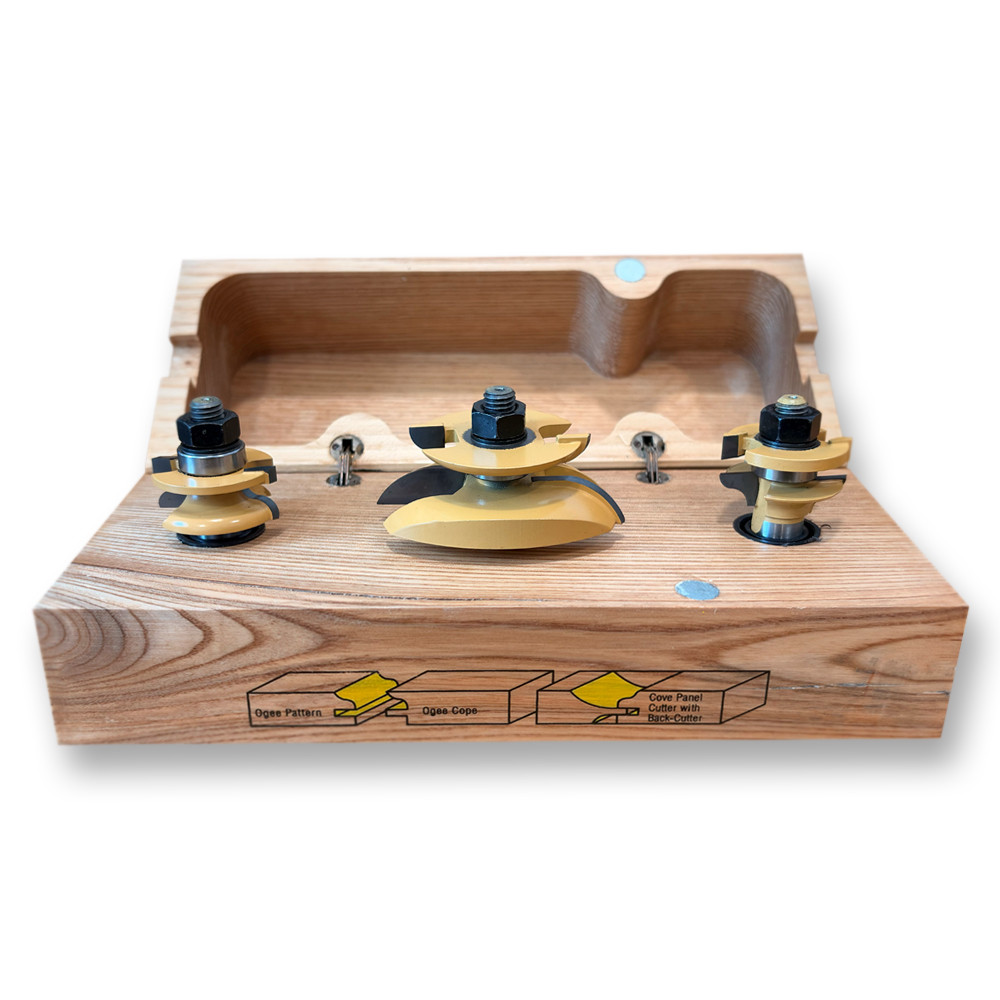 Sommereld 3-Pc Junior Cove Raised Panel Router Bit Set Woodworking Tool