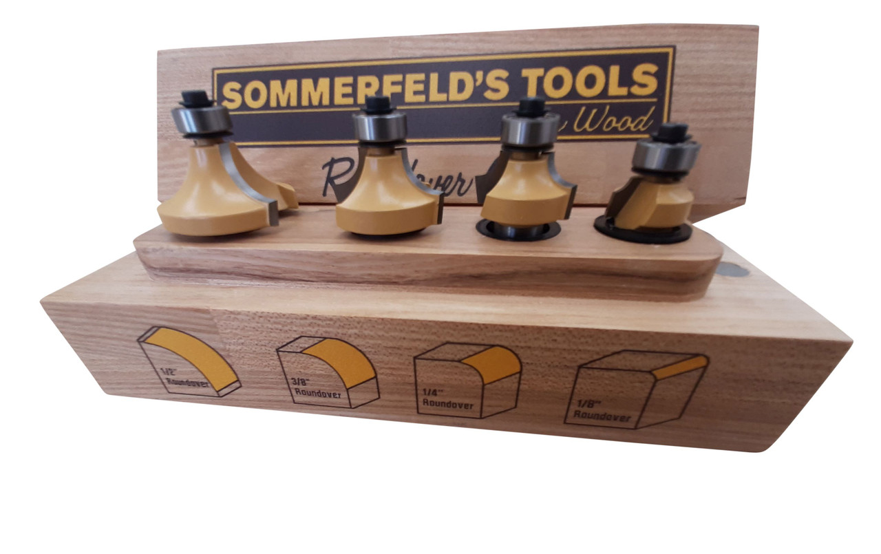 Sommerfeld's 4 Piece Roundover Bit Set 04003 1/2-Inch Shank :1/8, 1/4, 3/8 and 1/2inch radius