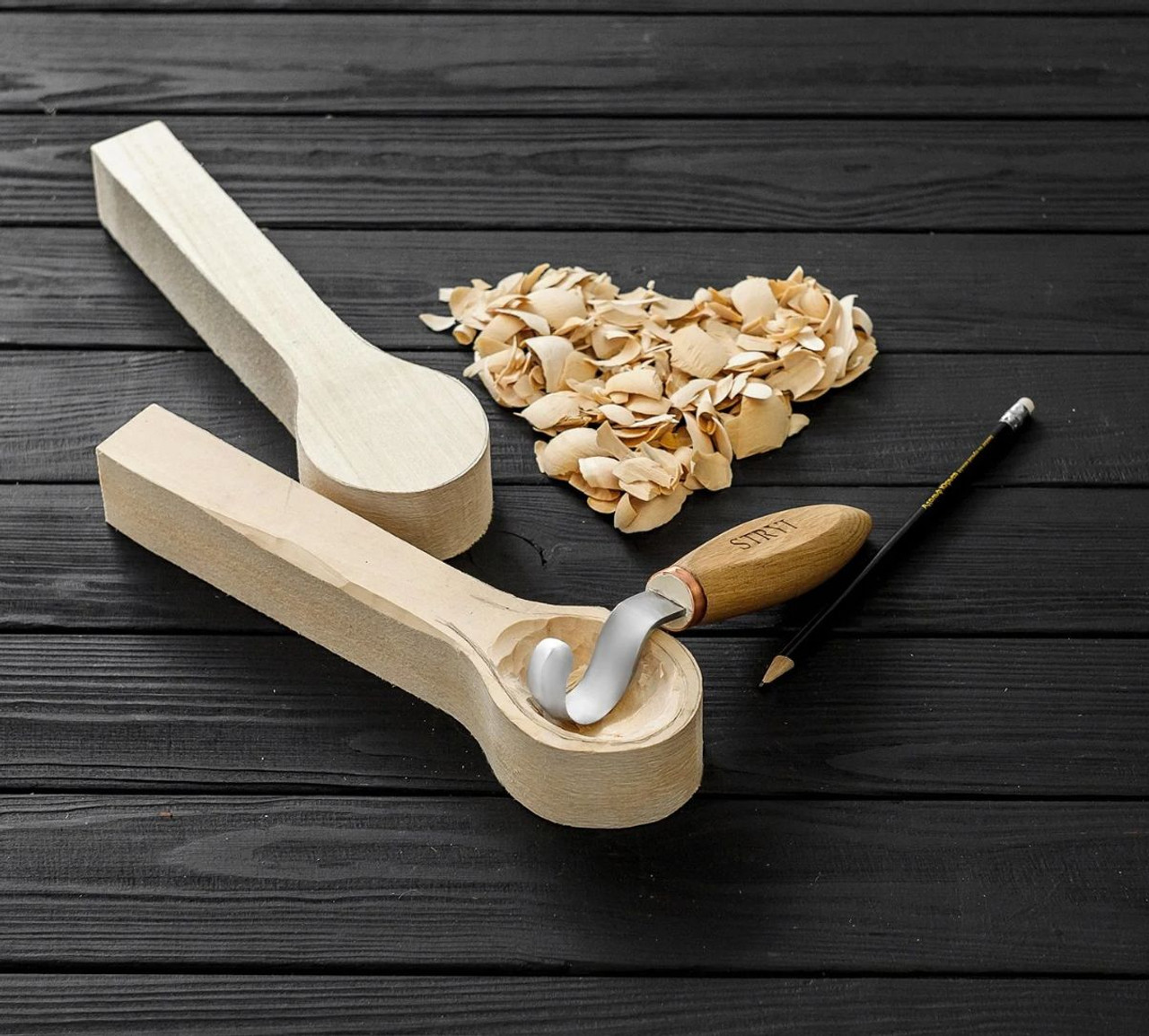 STRYI Spoon carving tool Hook knife 35mm double-sided sharpening Spoon knife