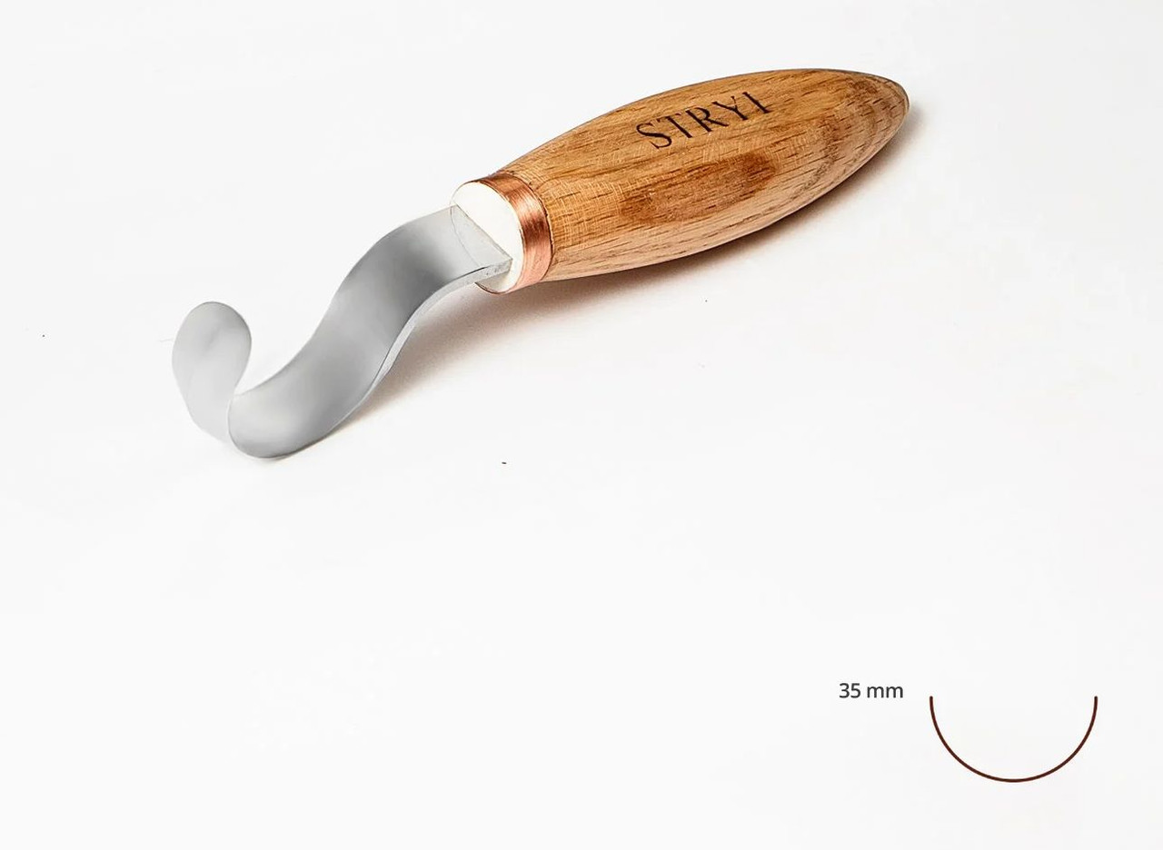 STRYI Spoon carving tool Hook knife 35mm double-sided sharpening Spoon knife