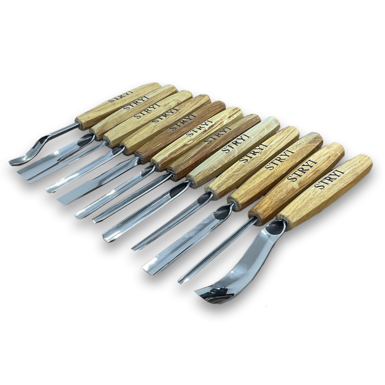 STRYI Wood carving tools set for relief carving 12pcs. Hand sharpened by tool Artisans in Ukraine. STRYI Wood carving tools set for relief carving 12pcs. Hand sharpened by tool Artisans in Ukraine.
