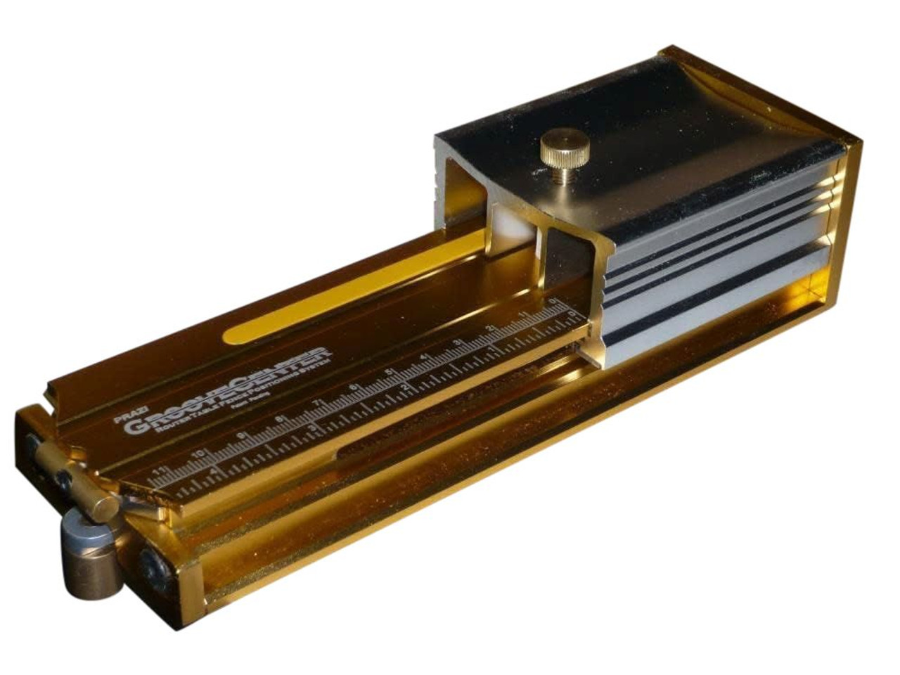 Prazi Router Table Fence Positioning System.  Perfect centering on your lock miter bit.  Find the exact center of your work piece on your router table.  Great for raised panel router bits