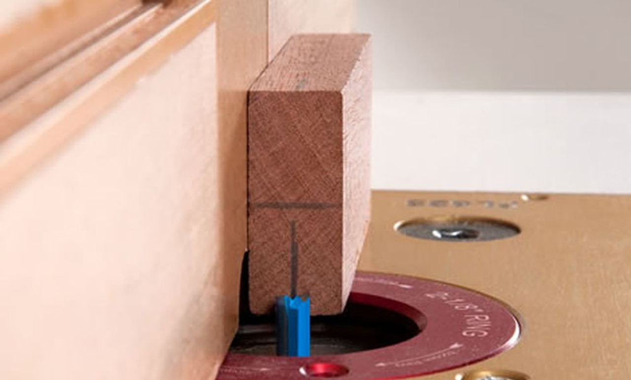 Prazi Router Table Fence Positioning System.  Perfect centering on your lock miter bit.  Find the exact center of your work piece on your router table.  Great for raised panel router bits