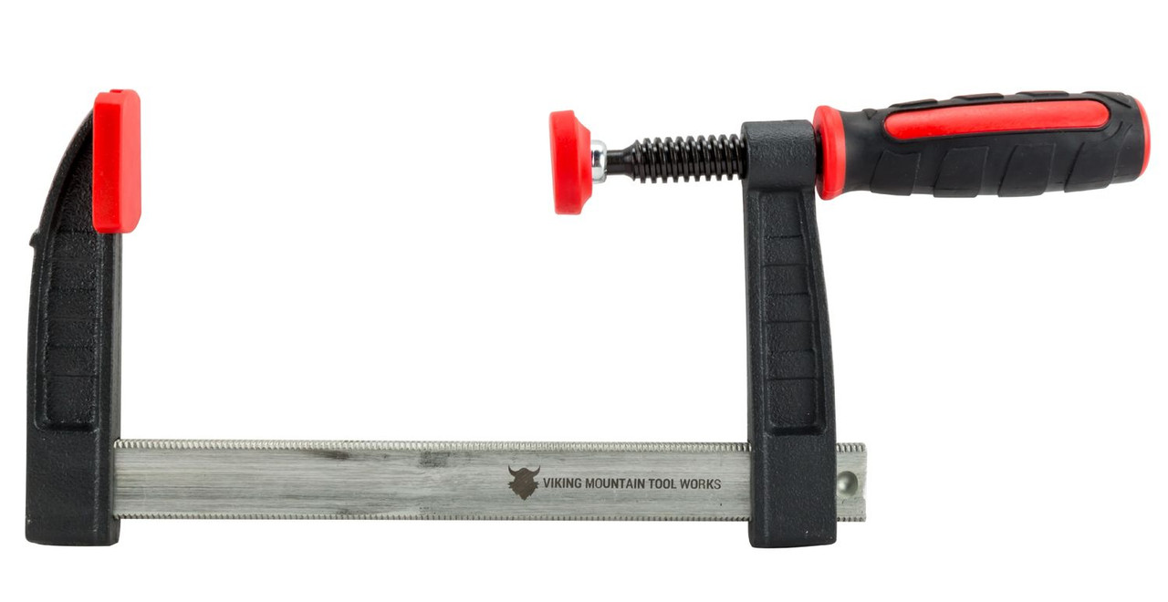 VMTW F style easy open and close steel bar clamp with cast Iron jaws  3-1/4 throat 6-3/8 open   4 pack