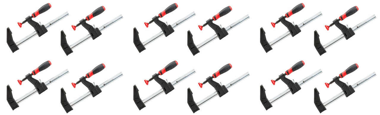 VMTW F style Quick Bar Clamp 2 inch throat 6 inch open rapid one hand close 12 pack For Woodworking and DIY Projects