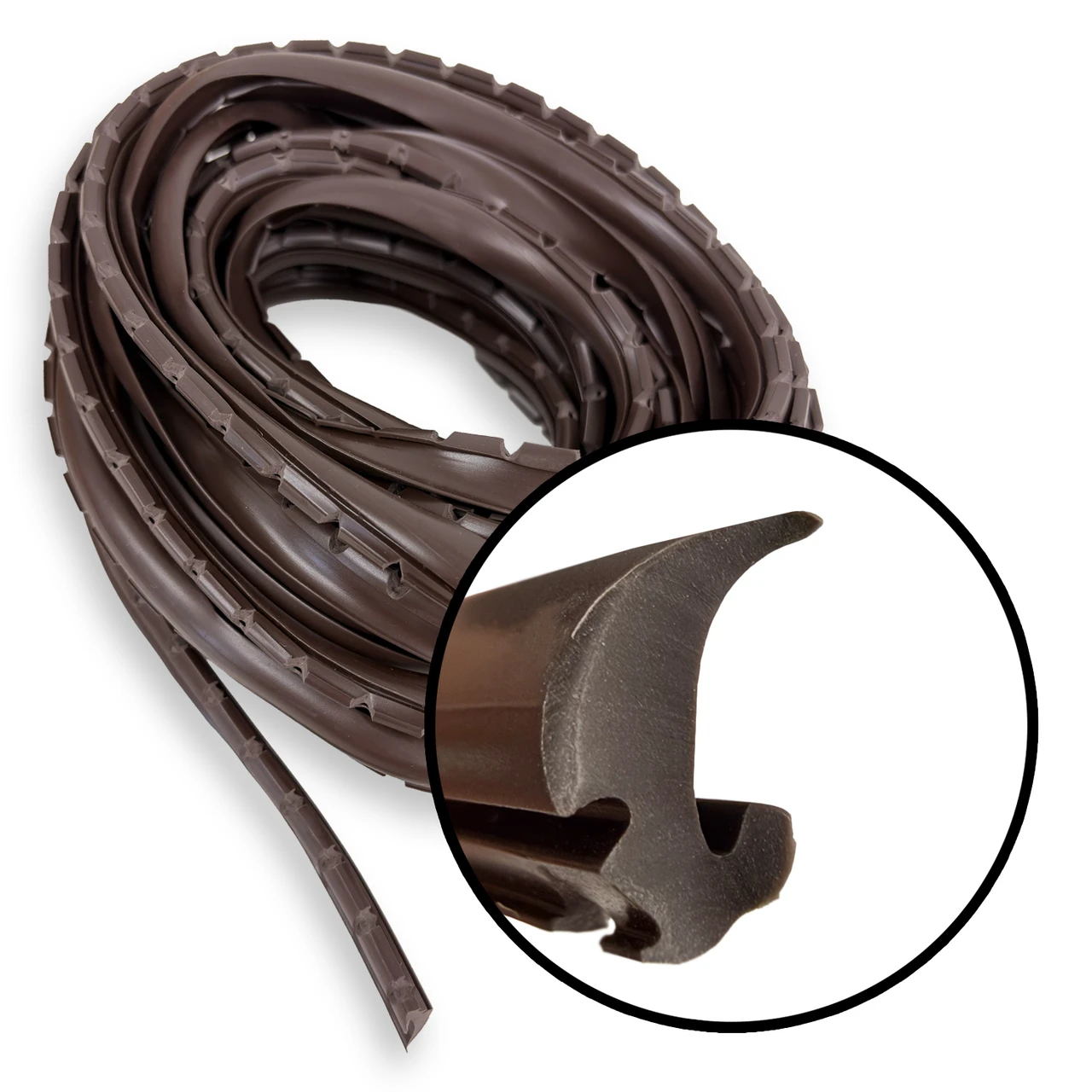 Dark Brown Rubber Glass Retainer for cabinet door glass 500 foot roll