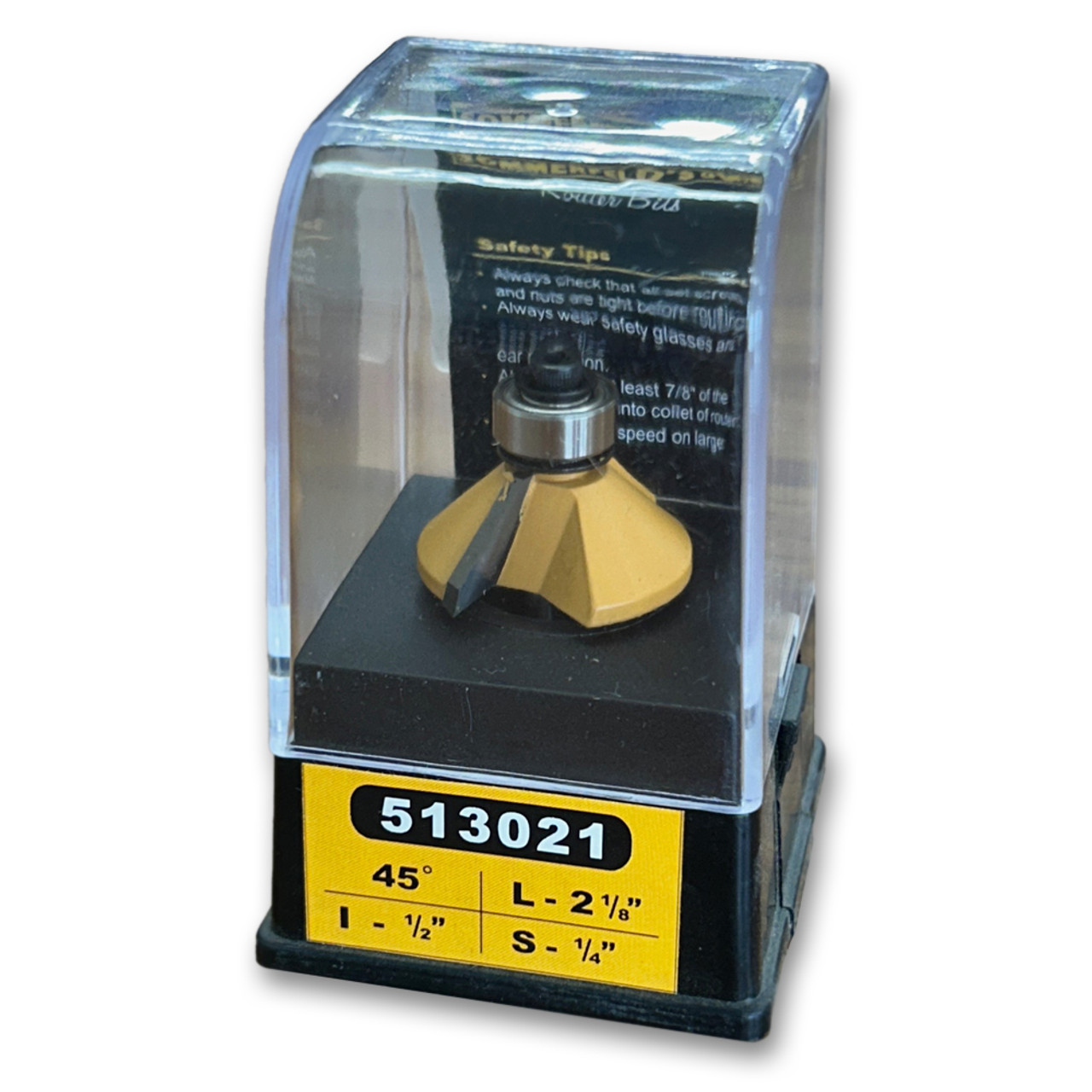 Sommerfeld Chamfer Router Bit Tool w/Bearing 45CA1-3/16CD,1/2CL,2-1/8OL,1/4SH