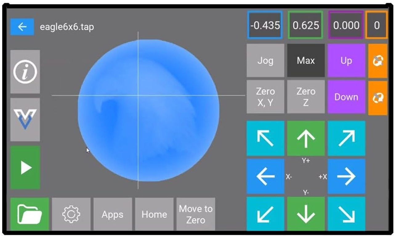 Next Wave CNC router 10.1" Pendant Upgrade Kit.  Program restart anywhere inside the G-code. Visual run time display for precise project monitoring