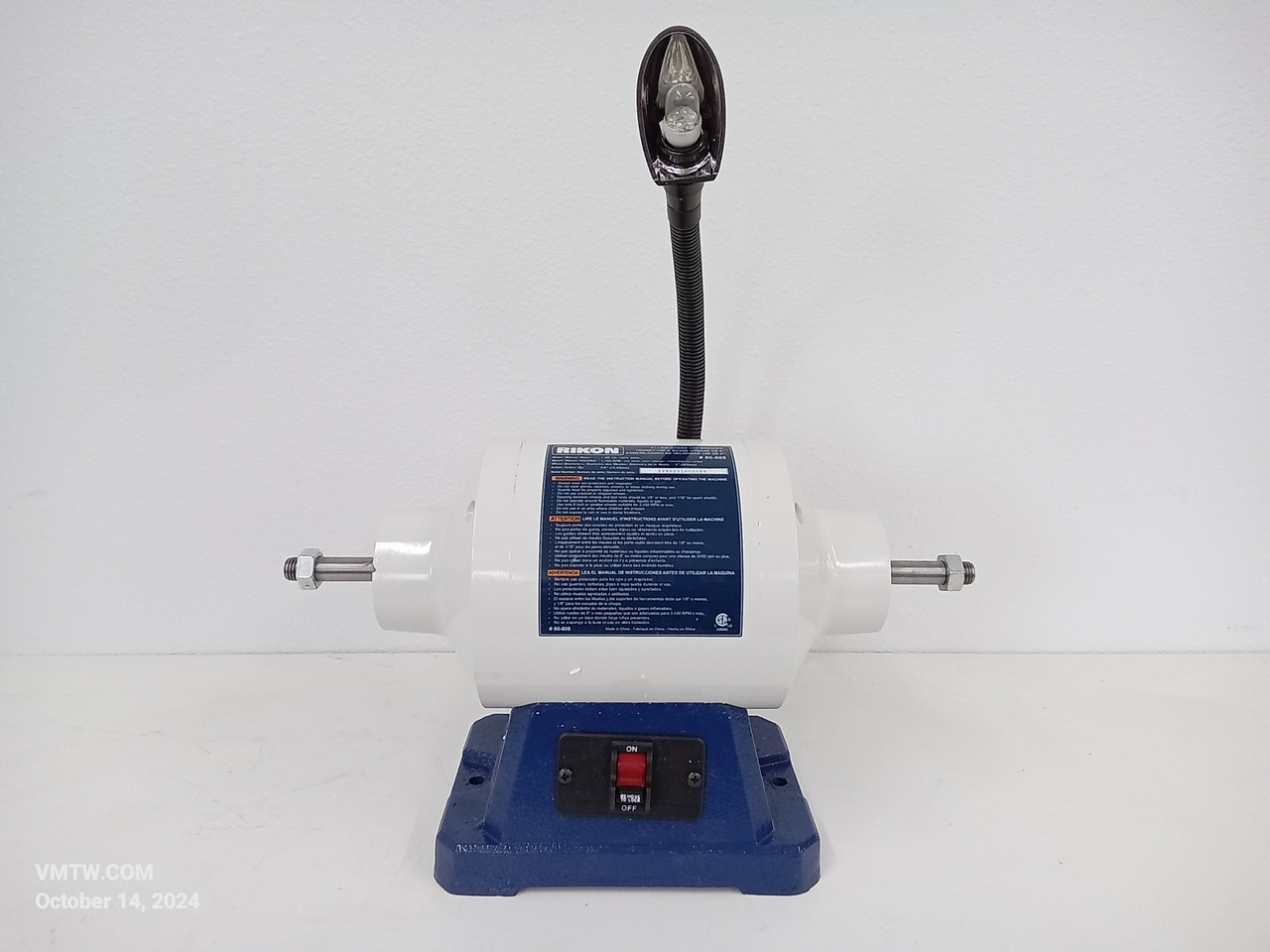 VMTW 80 and 180 grit 8 inch CBN Grinding Wheels on a RIKON Power Tools 80-808M 1 HP  Slow Speed Bench Grinder