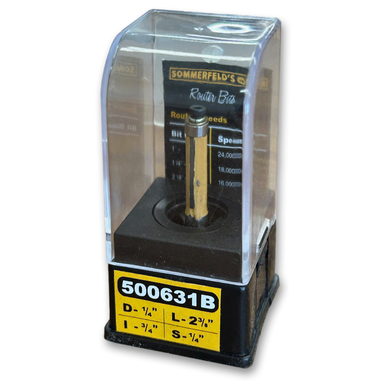 Sommerfeld Flush Trim Router Bit w/Bearing Woodworking Tool 1/4CD,3/4CL,2-3/8OL,1/4SH