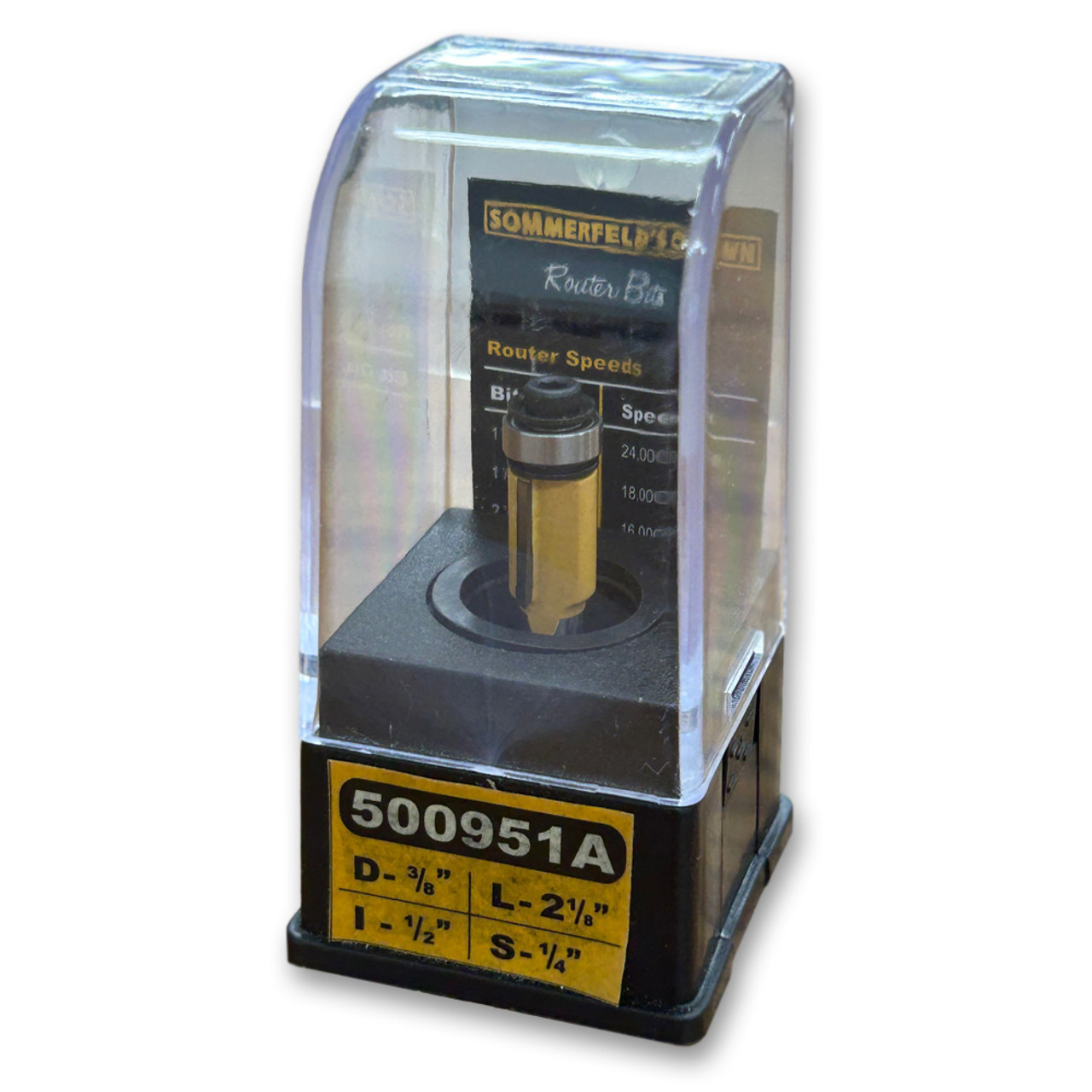 Sommerfeld Flush Trim Router Bit w/Bearing Woodworking Tool 3/8CD,1/2CL,2-1/8OL,1/4SH