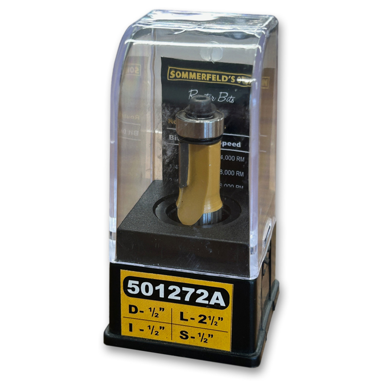 Sommerfeld Flush Trim Router Bit w/Bearing Woodworking Tool 1/2CD,1/2CL,2-1/2OL,1/2SH