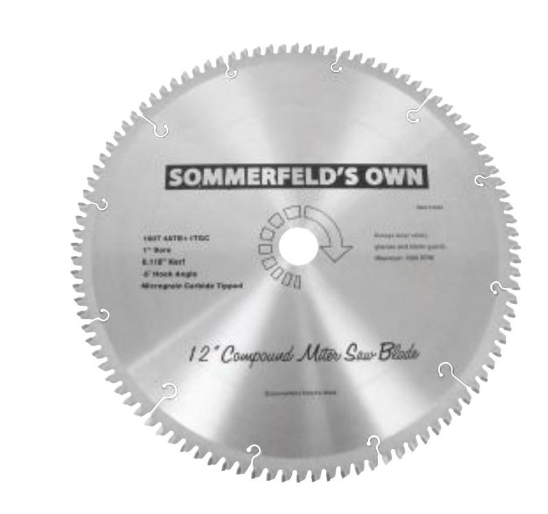  Compound Miter Saw Blade100 micro-grain tooth 1 inch Bore 12 inch Dia
