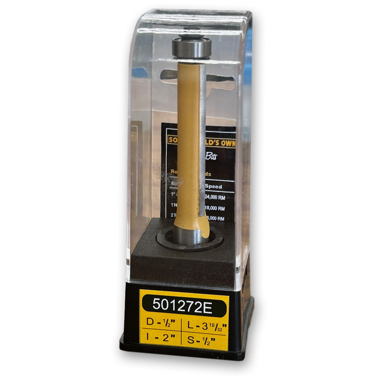 Flush Trim Bit w/Bearing 1/2CD,2CL,3-19/32OL,1/2SH