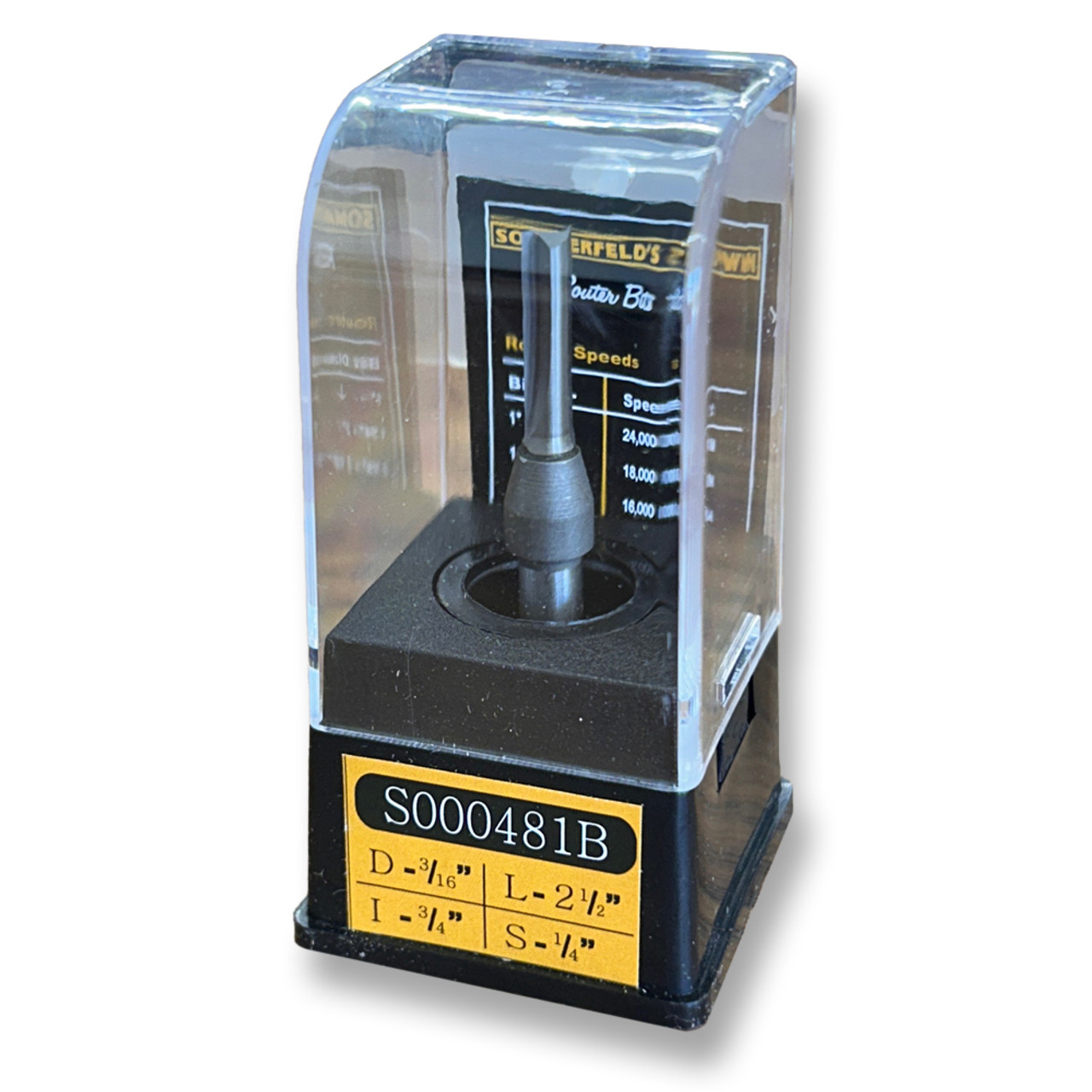 Sommerfeld Solid Carbide Straight Router Bit Woodworking Tool 3/16CD,3/4CL,2-1/2OL,1/4SH