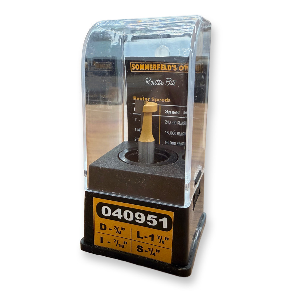 Sommerfeld Keyhole Router Bit Woodworking Tool 3/8CD,3/16SMCD,7/16CL,3/16CEL,1-7/8OL,1/4SH